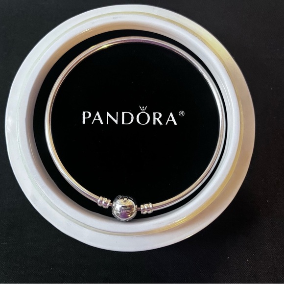 Pandora Pink CZ Love Heart Bangle ALE 925 & Limited Edition Trinket/Gift Box - Picture 4 of 6